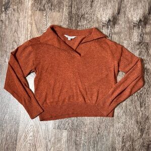 Cozy V-Neck Rust Sweater
